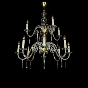 Casa Padrino Luxus Barock Kristall Kronleuchter Silber Ø 90 x H. 105 cm - Prunkvolle Messing Kronleuchter mit böhmischem Kristallglas - Barock Möbel - Edel & Prunkvoll