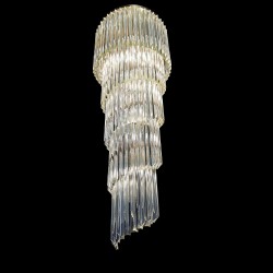 Casa Padrino Lámpara de araña de cristal de lujo Plata Ø 50 x H. 130 cm - Suntuosa Lámpara de araña de latón con cristal de Bohemia - Muebles barrocos - Noble y suntuosa