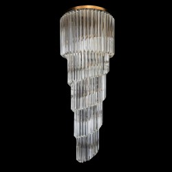 Casa Padrino Lámpara de araña de cristal de lujo Plata Ø 50 x H. 130 cm - Suntuosa Lámpara de araña de latón con cristal de Bohemia - Muebles barrocos - Noble y suntuosa