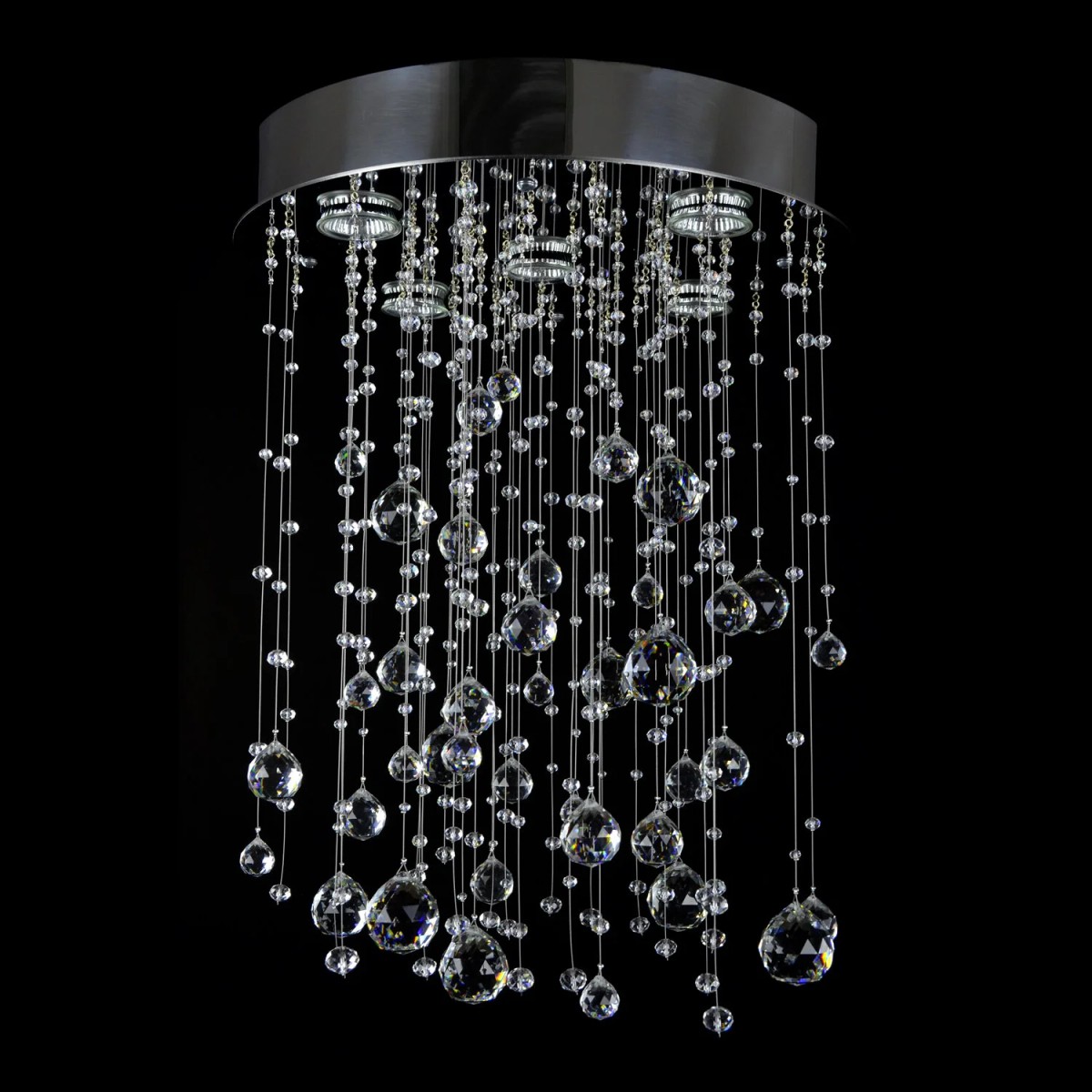 Casa Padrino Lampadario in cristallo di lusso Argento Ø 40 x H. 50 cm - Sontuosa Lampadario in ottone con cristallo di Boemia - Mobili barocchi - Nobile e sontuoso Casa Padrino Lampadario in cristallo di lusso Argento Ø 40 x H. 50 cm - Sontuosa Lampadario in ottone con cristallo di Boemia - Mobili barocchi - Nobile e sontuoso
