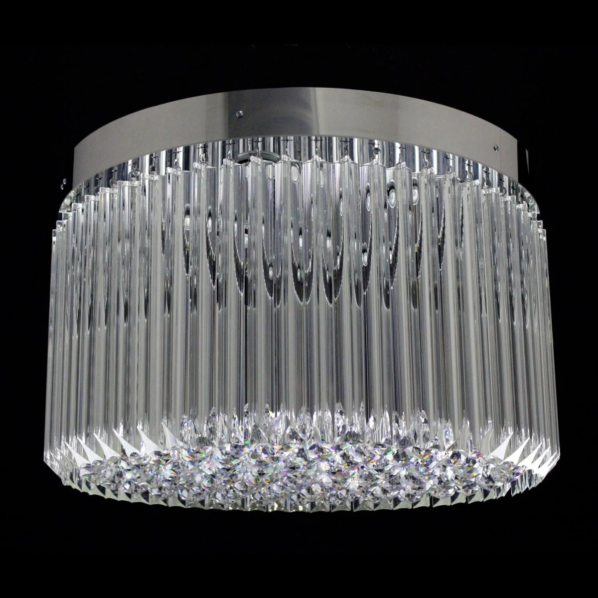 Casa Padrino Lampadario in cristallo di lusso Argento Ø 60 x H. 37 cm - Sontuosa Lampadario in ottone con cristallo di Boemia - Mobili barocchi - Nobile e sontuoso Casa Padrino Lampadario in cristallo di lusso Argento Ø 60 x H. 37 cm - Sontuosa Lampadario in ottone con cristallo di Boemia - Mobili barocchi - Nobile e sontuoso