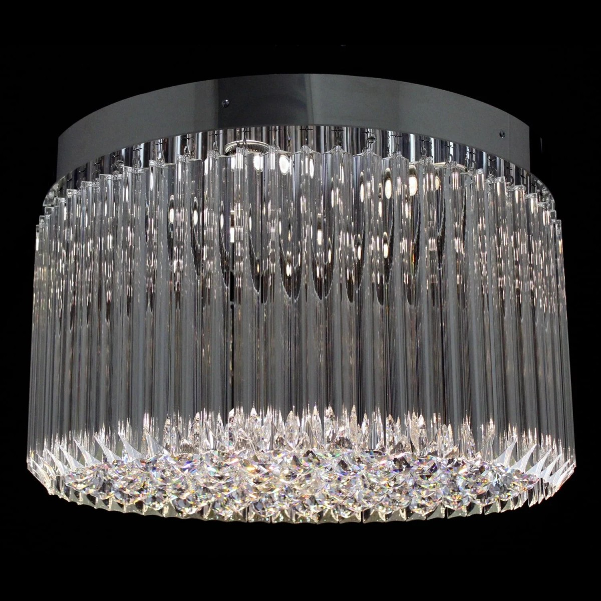 Casa Padrino Lampadario in cristallo di lusso Argento Ø 60 x H. 37 cm - Sontuosa Lampadario in ottone con cristallo di Boemia - Mobili barocchi - Nobile e sontuoso Casa Padrino Lampadario in cristallo di lusso Argento Ø 60 x H. 37 cm - Sontuosa Lampadario in ottone con cristallo di Boemia - Mobili barocchi - Nobile e sontuoso