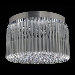 Casa Padrino Lampadario in cristallo di lusso Argento Ø 60 x H. 37 cm - Sontuosa Lampadario in ottone con cristallo di Boemia - Mobili barocchi - Nobile e sontuoso Casa Padrino Lampadario in cristallo di lusso Argento Ø 60 x H. 37 cm - Sontuosa Lampadario in ottone con cristallo di Boemia - Mobili barocchi - Nobile e sontuoso