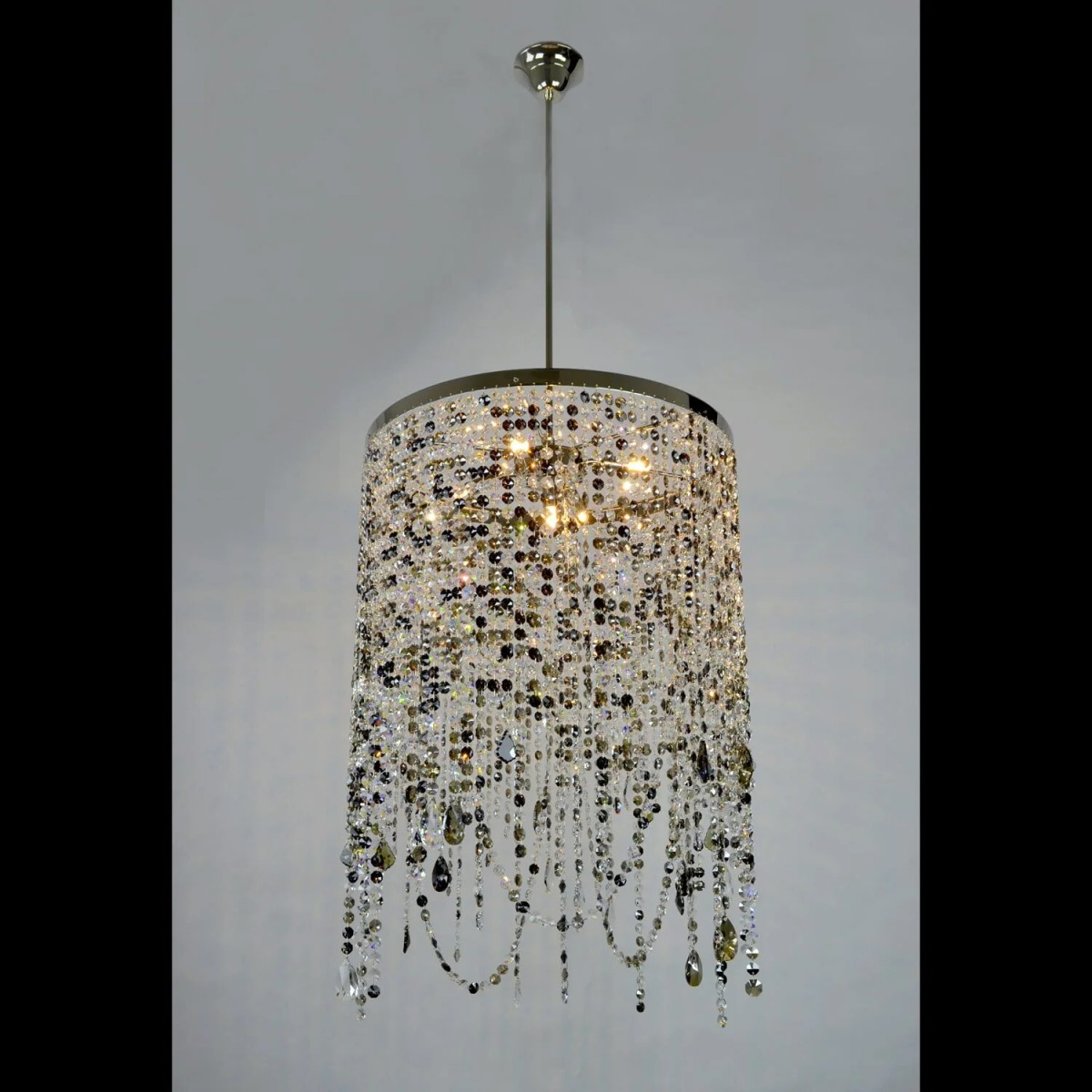 Casa Padrino Luxury Crystal Pendant Lamp Silver Ø 50 x H. 75 cm - Magnificent Brass Pendant Lamp with Bohemian Crystal Glass - Baroque Furniture - Noble & Magnificent Casa Padrino Luxury Crystal Pendant Lamp Silver Ø 50 x H. 75 cm - Magnificent Brass Pendant Lamp with Bohemian Crystal Glass - Baroque Furniture - Noble & Magnificent