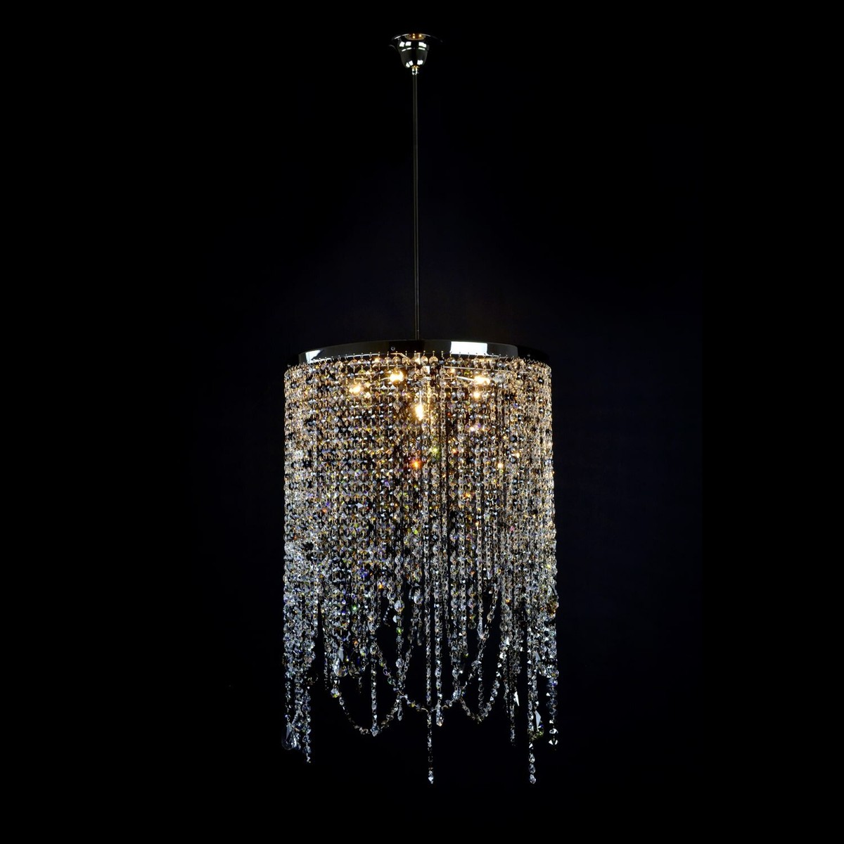 Casa Padrino Luxury Crystal Pendant Lamp Silver Ø 50 x H. 75 cm - Magnificent Brass Pendant Lamp with Bohemian Crystal Glass - Baroque Furniture - Noble & Magnificent Casa Padrino Luxury Crystal Pendant Lamp Silver Ø 50 x H. 75 cm - Magnificent Brass Pendant Lamp with Bohemian Crystal Glass - Baroque Furniture - Noble & Magnificent