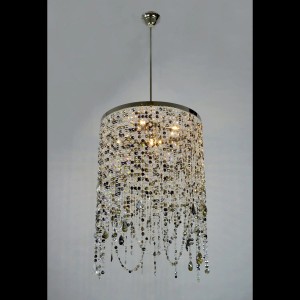 Casa Padrino Luxury Crystal Pendant Lamp Silver Ø 50 x H. 75 cm - Magnificent Brass Pendant Lamp with Bohemian Crystal Glass - Baroque Furniture - Noble & Magnificent