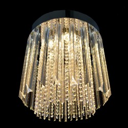 Casa Padrino Lampadario in cristallo di lusso Argento Ø 40 x H. 40 cm - Sontuosa Lampadario in ottone con cristallo di Boemia - Mobili barocchi - Nobile e sontuoso