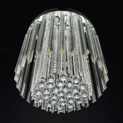 Casa Padrino Lampadario in cristallo di lusso Argento Ø 50 x H. 35 cm - Sontuosa Lampadario in ottone con cristallo di Boemia - Mobili barocchi - Nobile e sontuoso