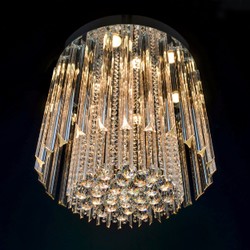 Casa Padrino Lampadario in cristallo di lusso Argento Ø 50 x H. 35 cm - Sontuosa Lampadario in ottone con cristallo di Boemia - Mobili barocchi - Nobile e sontuoso
