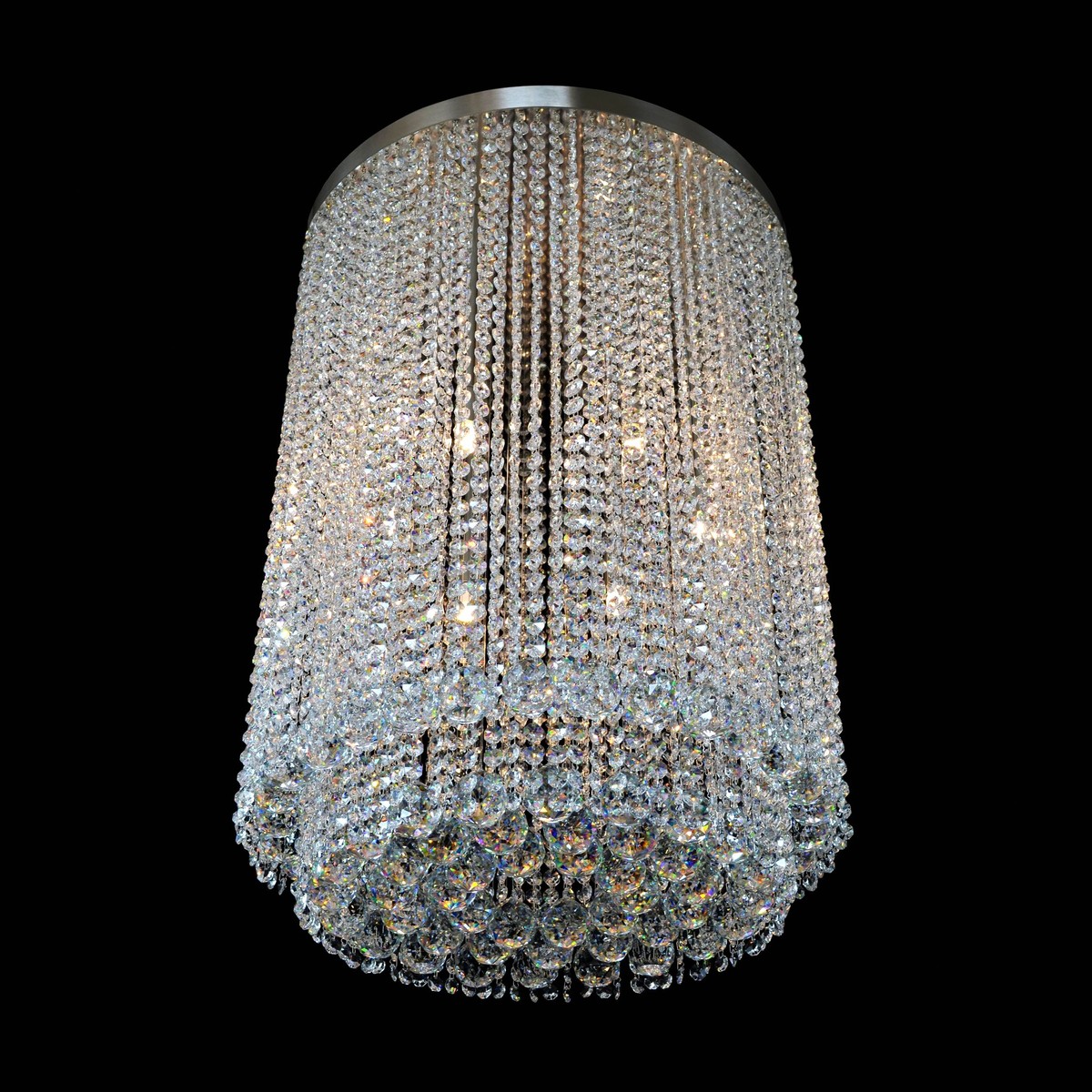 Casa Padrino Lampadario in cristallo di lusso Argento Ø 50 x H. 70 cm - Sontuosa Lampadario in ottone con cristallo di Boemia - Mobili barocchi - Nobile e sontuoso Casa Padrino Lampadario in cristallo di lusso Argento Ø 50 x H. 70 cm - Sontuosa Lampadario in ottone con cristallo di Boemia - Mobili barocchi - Nobile e sontuoso