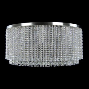 Casa Padrino Lámpara de techo de cristal de lujo Plata Ø 100 x H. 45 cm - Suntuosa Lámpara de techo de latón con cristal de Bohemia - Muebles barrocos - Noble y suntuosa
