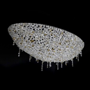 Casa Padrino Lámpara de pared de cristal barroco de lujo Plata 100 x 54 x H. 30 cm - Suntuosa Lámpara de pared de latón con cristal de Bohemia - Muebles barrocos - Noble y suntuosa