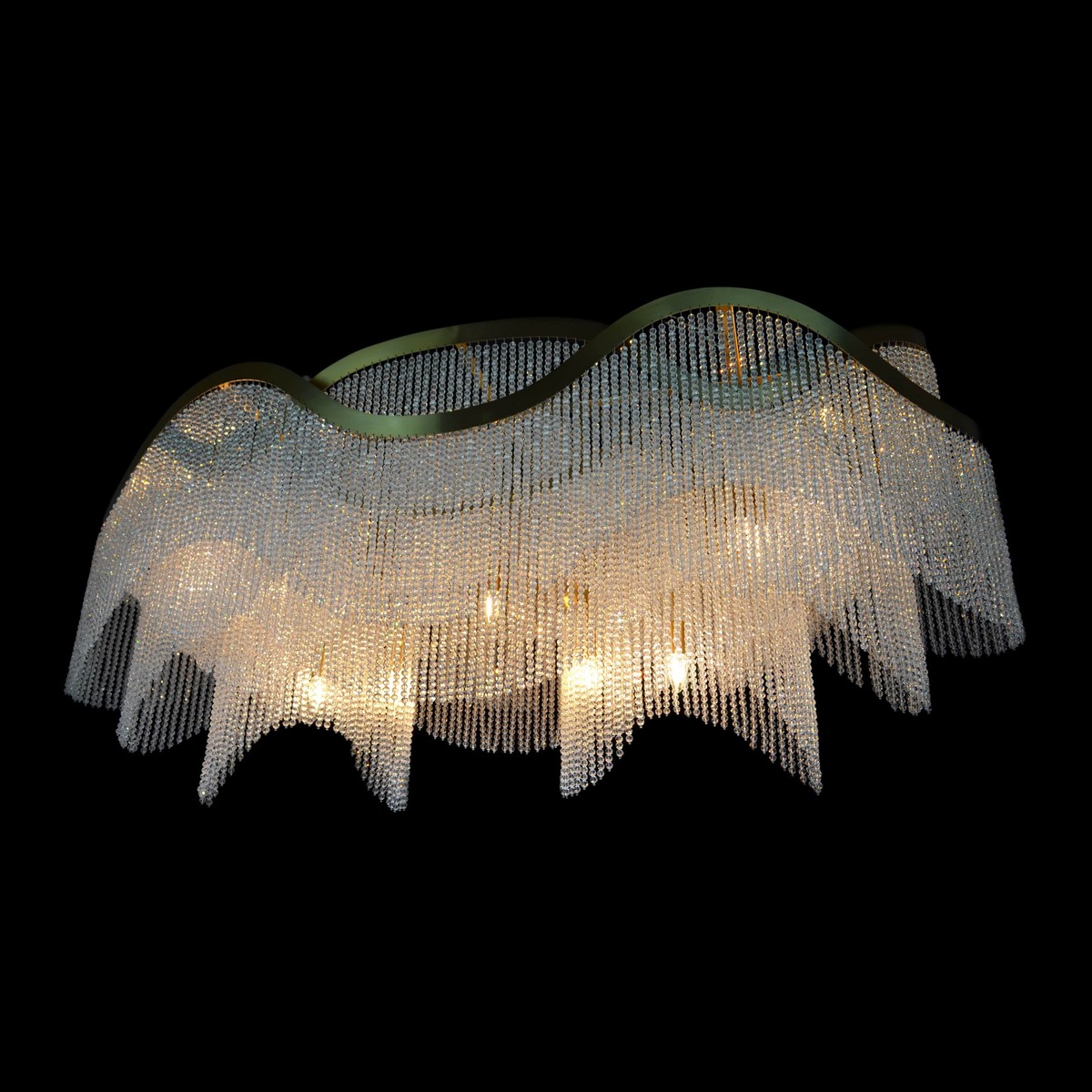 Casa Padrino Applique murale en cristal baroque de luxe Or 180 x 60 x H. 70 cm - Somptueuse Applique murale en laiton avec cristal de Bohême - Meubles baroques - Noble & somptueux Casa Padrino Applique murale en cristal baroque de luxe Or 180 x 60 x H. 70 cm - Somptueuse Applique murale en laiton avec cristal de Bohême - Meubles baroques - Noble & somptueux
