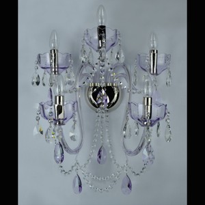 Casa Padrino Lámpara de pared de cristal barroco de lujo Plata 43 x 24 x H. 55 cm - Suntuosa Lámpara de pared de latón con cristal de Bohemia - Muebles barrocos - Noble y suntuosa