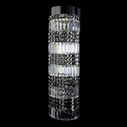 Casa Padrino Lámpara colgante de cristal de lujo Plata Ø 24.5 x H. 80 cm - Suntuosa Lámpara colgante de latón con cristal de Bohemia - Muebles barrocos - Noble y suntuosa