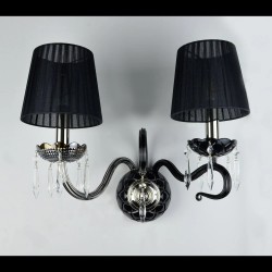 Casa Padrino Applique murale en cristal baroque de luxe Argent 48 x 30 x H. 38 cm - Somptueuse Applique murale en laiton avec cristal de Bohême - Meubles baroques - Noble & somptueux Casa Padrino Applique murale en cristal baroque de luxe Argent 48 x 30 x H. 38 cm - Somptueuse Applique murale en laiton avec cristal de Bohême - Meubles baroques - Noble & somptueux