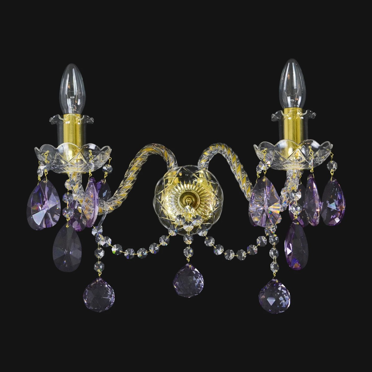 Casa Padrino Applique murale en cristal baroque de luxe Or 38 x 20 x H. 26 cm - Somptueuse Applique murale en laiton avec cristal de Bohême - Meubles baroques - Noble & somptueux Casa Padrino Applique murale en cristal baroque de luxe Or 38 x 20 x H. 26 cm - Somptueuse Applique murale en laiton avec cristal de Bohême - Meubles baroques - Noble & somptueux