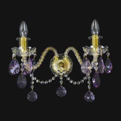 Casa Padrino Applique murale en cristal baroque de luxe Or 38 x 20 x H. 26 cm - Somptueuse Applique murale en laiton avec cristal de Bohême - Meubles baroques - Noble & somptueux Casa Padrino Applique murale en cristal baroque de luxe Or 38 x 20 x H. 26 cm - Somptueuse Applique murale en laiton avec cristal de Bohême - Meubles baroques - Noble & somptueux