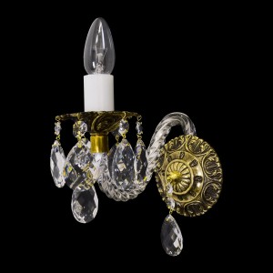 Casa Padrino Luxus Barock Kristall Kronleuchter Gold Ø 22 x H. 22 cm - Prunkvolle Messing Kronleuchter mit böhmischem Kristallglas - Barock Möbel - Edel & Prunkvoll