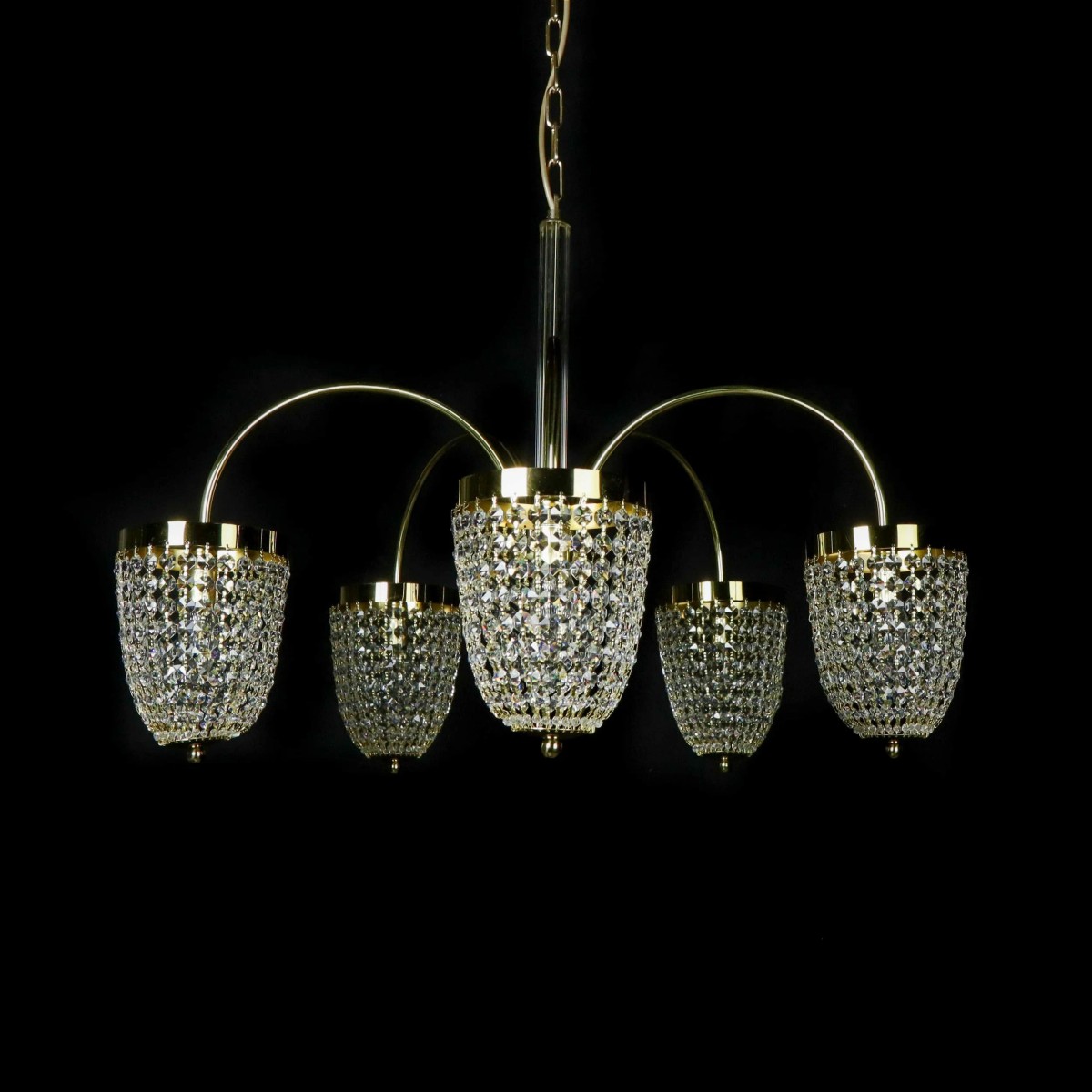 Casa Padrino Luxury Baroque Crystal Chandelier Gold Ø 75 x H. 58 cm - Magnificent Brass Chandelier with Bohemian Crystal Glass - Baroque Furniture - Noble & Magnificent Casa Padrino Luxury Baroque Crystal Chandelier Gold Ø 75 x H. 58 cm - Magnificent Brass Chandelier with Bohemian Crystal Glass - Baroque Furniture - Noble & Magnificent