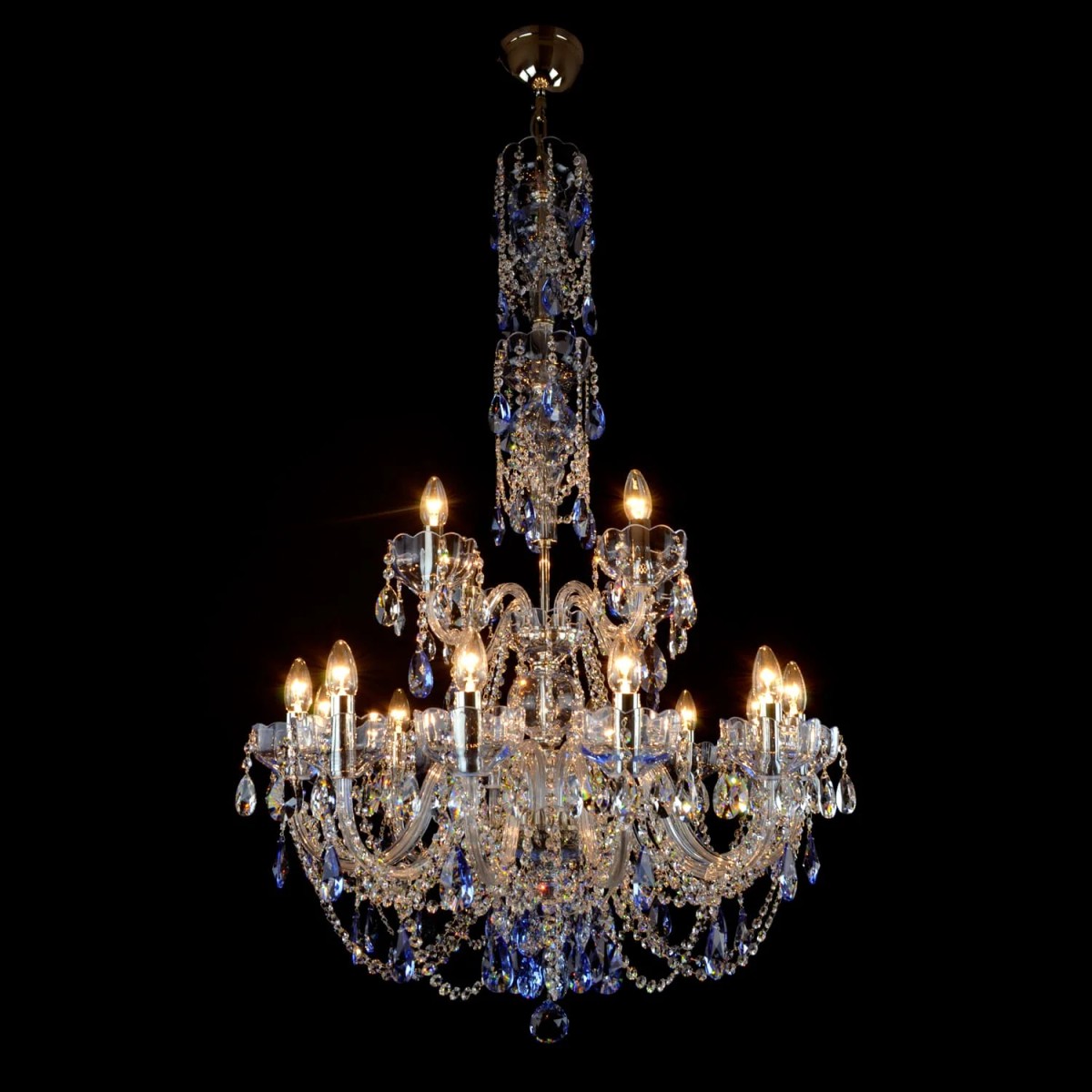Casa Padrino Luxury Baroque Crystal Chandelier Silver Ø 80 x H. 130 cm - Magnificent Brass Chandelier with Bohemian Crystal Glass - Baroque Furniture - Noble & Magnificent Casa Padrino Luxury Baroque Crystal Chandelier Silver Ø 80 x H. 130 cm - Magnificent Brass Chandelier with Bohemian Crystal Glass - Baroque Furniture - Noble & Magnificent