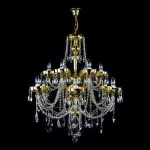 Casa Padrino Luxus Barock Kristall Kronleuchter Gold Ø 78 x H. 88 cm - Prunkvolle Messing Kronleuchter mit böhmischem Kristallglas - Barock Möbel - Edel & Prunkvoll
