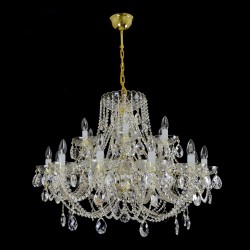Casa Padrino Lampadario in cristallo barocco di lusso Oro Ø 95 x H. 58 cm - Sontuosa Lampadario in ottone con cristallo di Boemia - Mobili barocchi - Nobile e sontuoso Casa Padrino Lampadario in cristallo barocco di lusso Oro Ø 95 x H. 58 cm - Sontuosa Lampadario in ottone con cristallo di Boemia - Mobili barocchi - Nobile e sontuoso