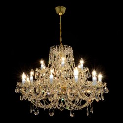 Casa Padrino Lampadario in cristallo barocco di lusso Oro Ø 95 x H. 58 cm - Sontuosa Lampadario in ottone con cristallo di Boemia - Mobili barocchi - Nobile e sontuoso Casa Padrino Lampadario in cristallo barocco di lusso Oro Ø 95 x H. 58 cm - Sontuosa Lampadario in ottone con cristallo di Boemia - Mobili barocchi - Nobile e sontuoso