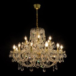Casa Padrino Lampadario in cristallo barocco di lusso Oro Ø 95 x H. 58 cm - Sontuosa Lampadario in ottone con cristallo di Boemia - Mobili barocchi - Nobile e sontuoso Casa Padrino Lampadario in cristallo barocco di lusso Oro Ø 95 x H. 58 cm - Sontuosa Lampadario in ottone con cristallo di Boemia - Mobili barocchi - Nobile e sontuoso