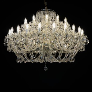 Casa Padrino Luxus Barock Kristall Kronleuchter Gold Ø 120 x H. 90 cm - Prunkvolle Messing Kronleuchter mit böhmischem Kristallglas - Barock Möbel - Edel & Prunkvoll