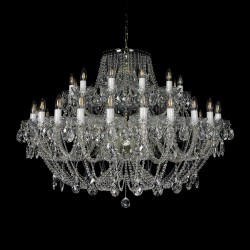 Casa Padrino Luxus Barock Kristall Kronleuchter Gold Ø 120 x H. 90 cm - Prunkvolle Messing Kronleuchter mit böhmischem Kristallglas - Barock Möbel - Edel & Prunkvoll