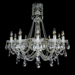 Casa Padrino Luxus Barock Kristall Kronleuchter Gold Ø 76 x H. 78 cm - Prunkvolle Messing Kronleuchter mit böhmischem Kristallglas - Barock Möbel - Edel & Prunkvoll