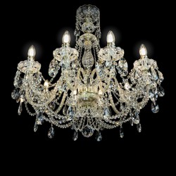 Casa Padrino Lámpara de araña de cristal barroco de lujo Oro Ø 76 x H. 78 cm - Suntuosa Lámpara de araña de latón con cristal de Bohemia - Muebles barrocos - Noble y suntuosa Casa Padrino Lámpara de araña de cristal barroco de lujo Oro Ø 76 x H. 78 cm - Suntuosa Lámpara de araña de latón con cristal de Bohemia - Muebles barrocos - Noble y suntuosa