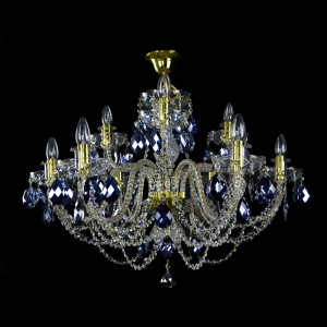Casa Padrino Luxus Barock Kristall Kronleuchter Gold Ø 80 x H. 60 cm - Prunkvolle Messing Kronleuchter mit böhmischem Kristallglas - Barock Möbel - Edel & Prunkvoll