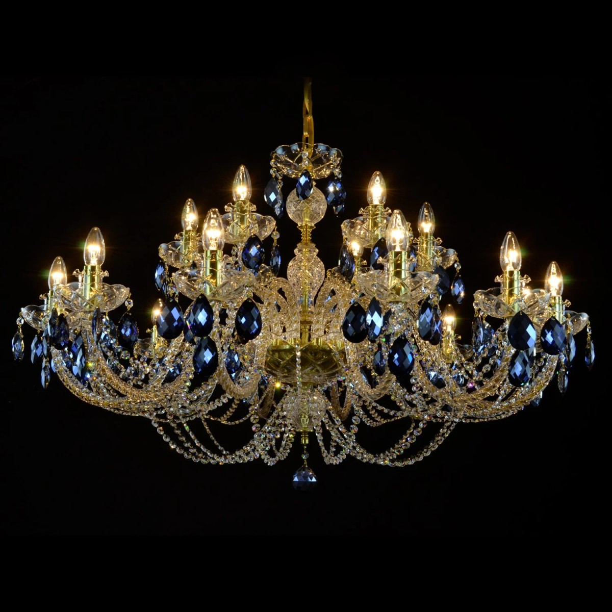 Casa Padrino Lampadario in cristallo barocco di lusso Oro Ø 90 x H. 63 cm - Sontuosa Lampadario in ottone con cristallo di Boemia - Mobili barocchi - Nobile e sontuoso Casa Padrino Lampadario in cristallo barocco di lusso Oro Ø 90 x H. 63 cm - Sontuosa Lampadario in ottone con cristallo di Boemia - Mobili barocchi - Nobile e sontuoso