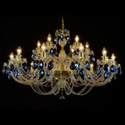 Casa Padrino Lampadario in cristallo barocco di lusso Oro Ø 90 x H. 63 cm - Sontuosa Lampadario in ottone con cristallo di Boemia - Mobili barocchi - Nobile e sontuoso Casa Padrino Lampadario in cristallo barocco di lusso Oro Ø 90 x H. 63 cm - Sontuosa Lampadario in ottone con cristallo di Boemia - Mobili barocchi - Nobile e sontuoso