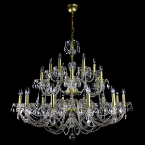 Casa Padrino Luxus Barock Kristall Kronleuchter Gold Ø 105 x H. 90 cm - Prunkvolle Messing Kronleuchter mit böhmischem Kristallglas - Barock Möbel - Edel & Prunkvoll