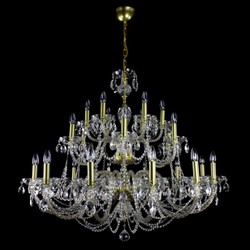 Casa Padrino Lampadario in cristallo barocco di lusso Oro Ø 105 x H. 90 cm - Sontuosa Lampadario in ottone con cristallo di Boemia - Mobili barocchi - Nobile e sontuoso