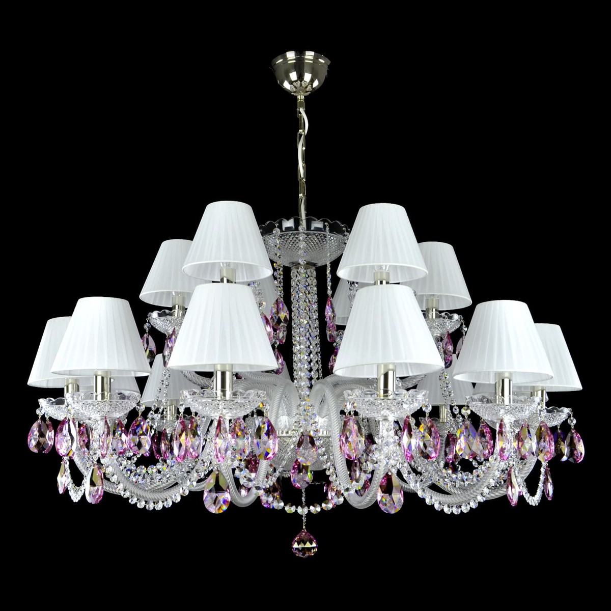 Casa Padrino Lámpara de techo de cristal barroco de lujo Plata Ø 105 x H. 56 cm - Suntuosa Lámpara de techo de latón con cristal de Bohemia - Muebles barrocos - Noble y suntuosa Casa Padrino Lámpara de techo de cristal barroco de lujo Plata Ø 105 x H. 56 cm - Suntuosa Lámpara de techo de latón con cristal de Bohemia - Muebles barrocos - Noble y suntuosa