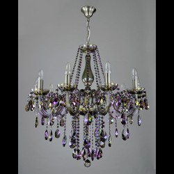 Casa Padrino Luxury Baroque Crystal Chandelier Silver Ø 75 x H. 75 cm - Magnificent Brass Chandelier with Bohemian Crystal Glass - Baroque Furniture - Noble & Magnificent