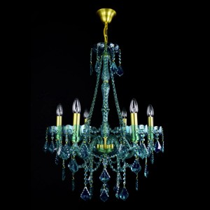 Casa Padrino Luxury Baroque Crystal Chandelier Gold Ø 60 x H. 76 cm - Magnificent Brass Chandelier with Bohemian Crystal Glass - Baroque Furniture - Noble & Magnificent