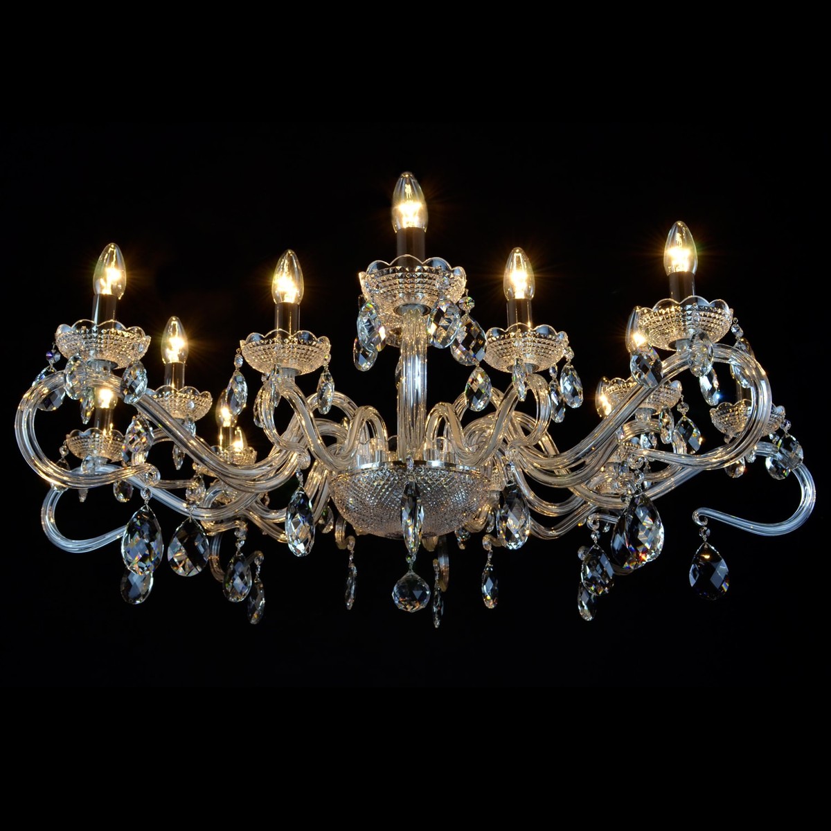 Casa Padrino Lámpara de techo de cristal barroco de lujo Plata Ø 107 x H. 42 cm - Suntuosa Lámpara de techo de latón con cristal de Bohemia - Muebles barrocos - Noble y suntuosa Casa Padrino Lámpara de techo de cristal barroco de lujo Plata Ø 107 x H. 42 cm - Suntuosa Lámpara de techo de latón con cristal de Bohemia - Muebles barrocos - Noble y suntuosa