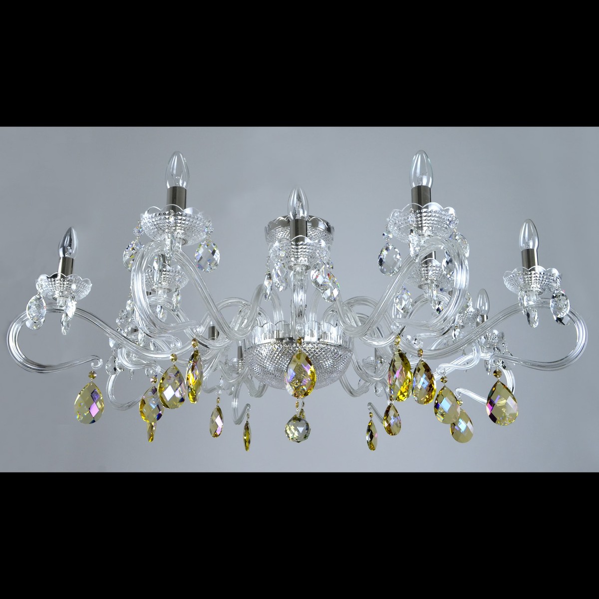 Casa Padrino Lámpara de techo de cristal barroco de lujo Plata Ø 107 x H. 42 cm - Suntuosa Lámpara de techo de latón con cristal de Bohemia - Muebles barrocos - Noble y suntuosa Casa Padrino Lámpara de techo de cristal barroco de lujo Plata Ø 107 x H. 42 cm - Suntuosa Lámpara de techo de latón con cristal de Bohemia - Muebles barrocos - Noble y suntuosa
