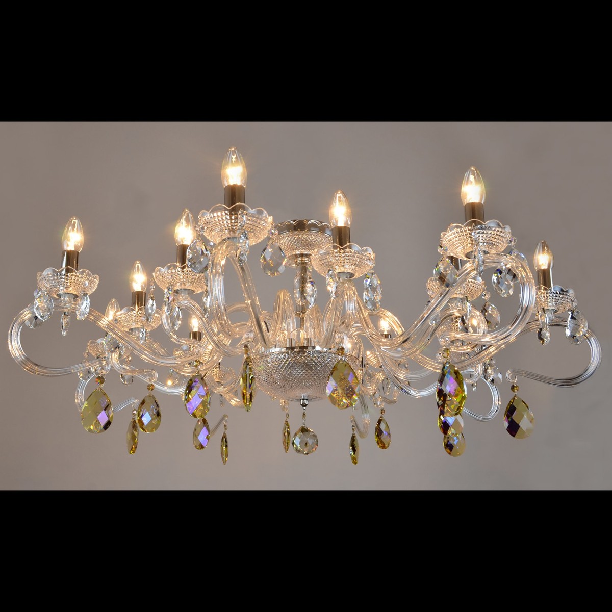 Casa Padrino Lámpara de techo de cristal barroco de lujo Plata Ø 107 x H. 42 cm - Suntuosa Lámpara de techo de latón con cristal de Bohemia - Muebles barrocos - Noble y suntuosa Casa Padrino Lámpara de techo de cristal barroco de lujo Plata Ø 107 x H. 42 cm - Suntuosa Lámpara de techo de latón con cristal de Bohemia - Muebles barrocos - Noble y suntuosa
