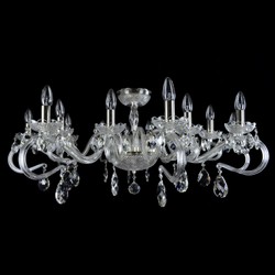 Casa Padrino Lámpara de techo de cristal barroco de lujo Plata Ø 107 x H. 42 cm - Suntuosa Lámpara de techo de latón con cristal de Bohemia - Muebles barrocos - Noble y suntuosa Casa Padrino Lámpara de techo de cristal barroco de lujo Plata Ø 107 x H. 42 cm - Suntuosa Lámpara de techo de latón con cristal de Bohemia - Muebles barrocos - Noble y suntuosa