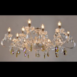 Casa Padrino Lámpara de techo de cristal barroco de lujo Plata Ø 107 x H. 42 cm - Suntuosa Lámpara de techo de latón con cristal de Bohemia - Muebles barrocos - Noble y suntuosa Casa Padrino Lámpara de techo de cristal barroco de lujo Plata Ø 107 x H. 42 cm - Suntuosa Lámpara de techo de latón con cristal de Bohemia - Muebles barrocos - Noble y suntuosa
