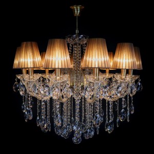 Casa Padrino Luxury Baroque Crystal Chandelier Gold Ø 73 x H. 73 cm - Magnificent Brass Chandelier with Bohemian Crystal Glass - Baroque Furniture - Noble & Magnificent