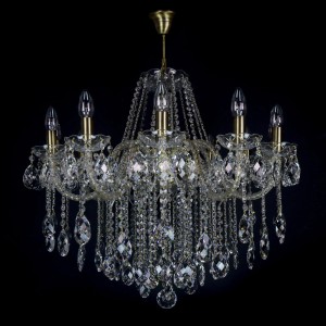 Casa Padrino Luxus Barock Kristall Kronleuchter Gold Ø 73 x H. 73 cm - Prunkvolle Messing Kronleuchter mit böhmischem Kristallglas - Barock Möbel - Edel & Prunkvoll