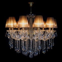Casa Padrino Luxury Baroque Crystal Chandelier Gold Ø 73 x H. 73 cm - Magnificent Brass Chandelier with Bohemian Crystal Glass - Baroque Furniture - Noble & Magnificent Casa Padrino Luxury Baroque Crystal Chandelier Gold Ø 73 x H. 73 cm - Magnificent Brass Chandelier with Bohemian Crystal Glass - Baroque Furniture - Noble & Magnificent