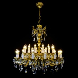 Casa Padrino Luxury Baroque Crystal Chandelier Gold Ø 110 x H. 100 cm - Magnificent Brass Chandelier with Bohemian Crystal Glass - Baroque Furniture - Noble & Magnificent